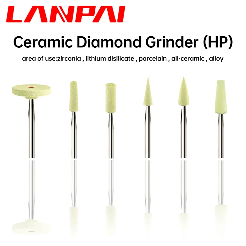 Lanpai Dental Polisher Ceramic Diamond Grinder  For  zirconia porcelain polishing Head HP Dentist Tools Dental Laboratory