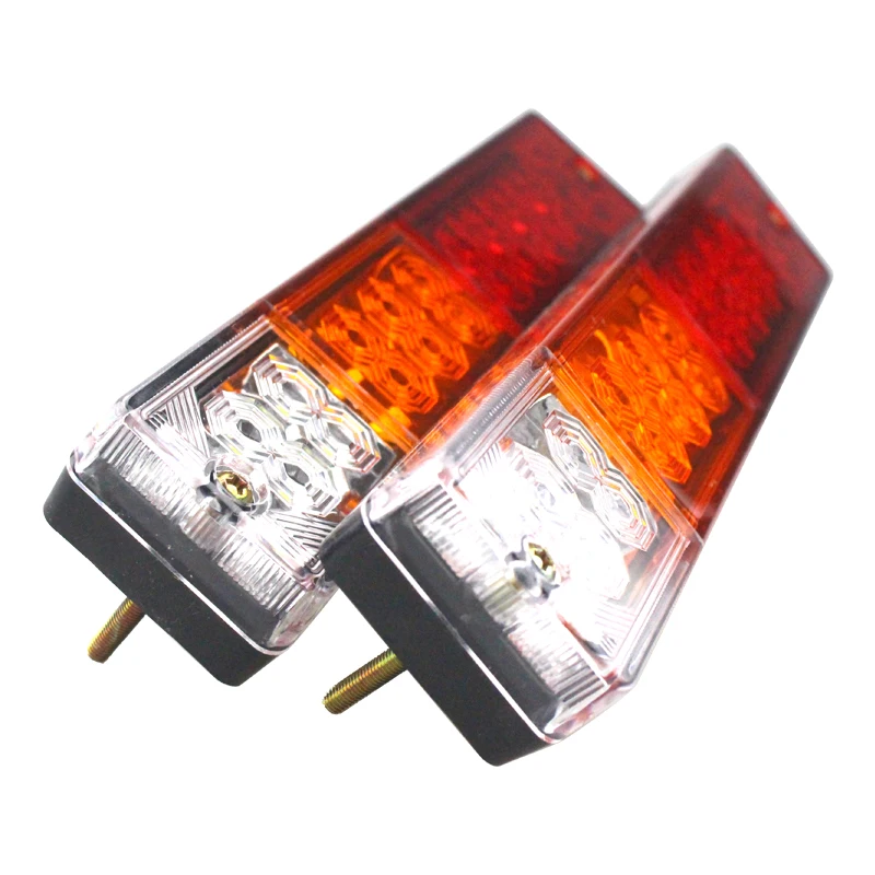 20-LED Truck Trailer Tail Light Turn Signal Reverse Brake Light, Stop Rear Flash Lamp,3W 12V Red-Amber-White Waterproof