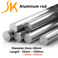 1Pcs Aluminum 6061 Round Rods Diameter 3mm 4mm 5mm 6mm 7mm 8mm 10mm 11mm 12mm 13mm 14mm 15mm 16mm 18mm 19mm 20mm