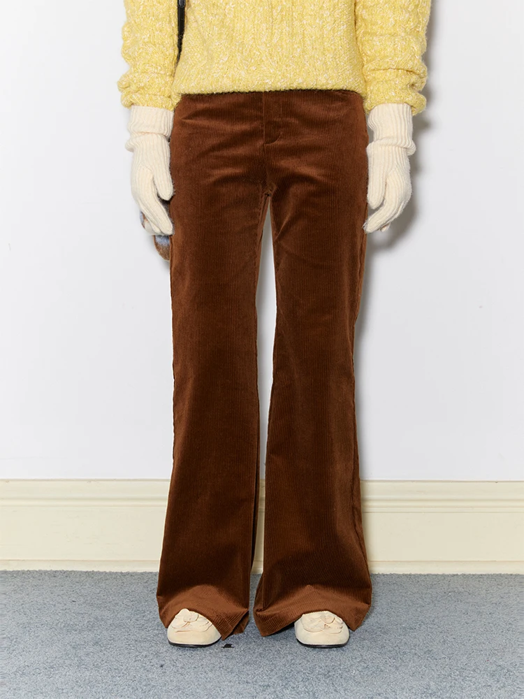 

Оригинальные женские винтажные вельветовые брюки Dorydory с высокой талией, универсальные повседневные брюки-клеш, стройнящие фигуру