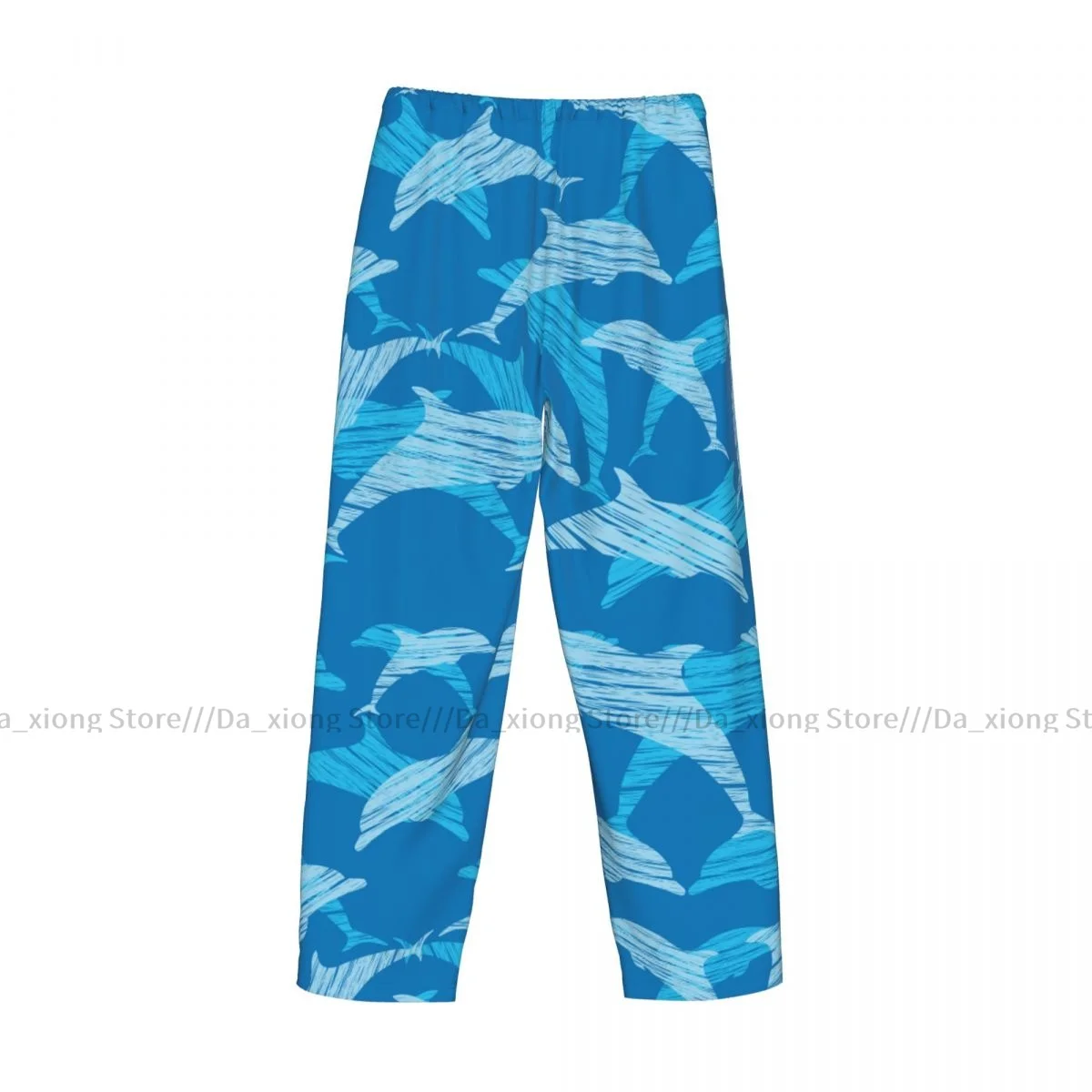 Men\'s Sleepwear Loose Sleep Pants Pajamas Dolphins Pattern Long Lounge Bottoms Casual Homewear