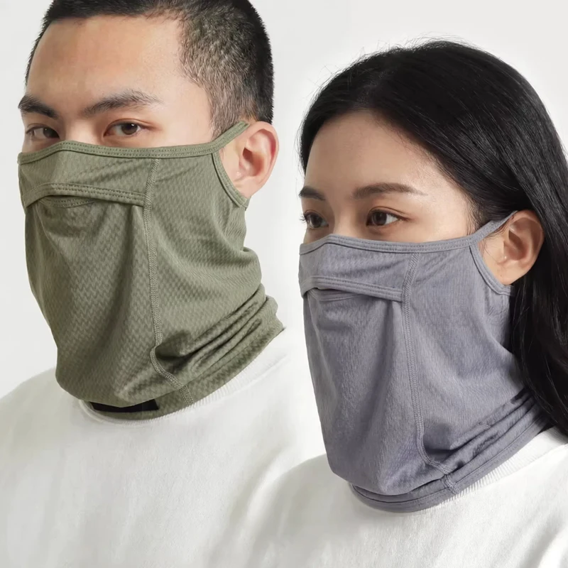 

Men Women Summer Ice Silk Sun Protection Neck Gaiter Bike Mask Full Face Mask Breathable Sun Uv Protection Hiking Quick-Drying