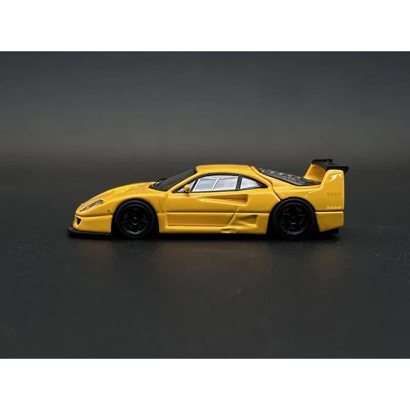 In Stock SH 1:64 F40 LM Opened Hood Yellow Diecast Diorama Car Model Collection Miniature Toys Stance Hunters