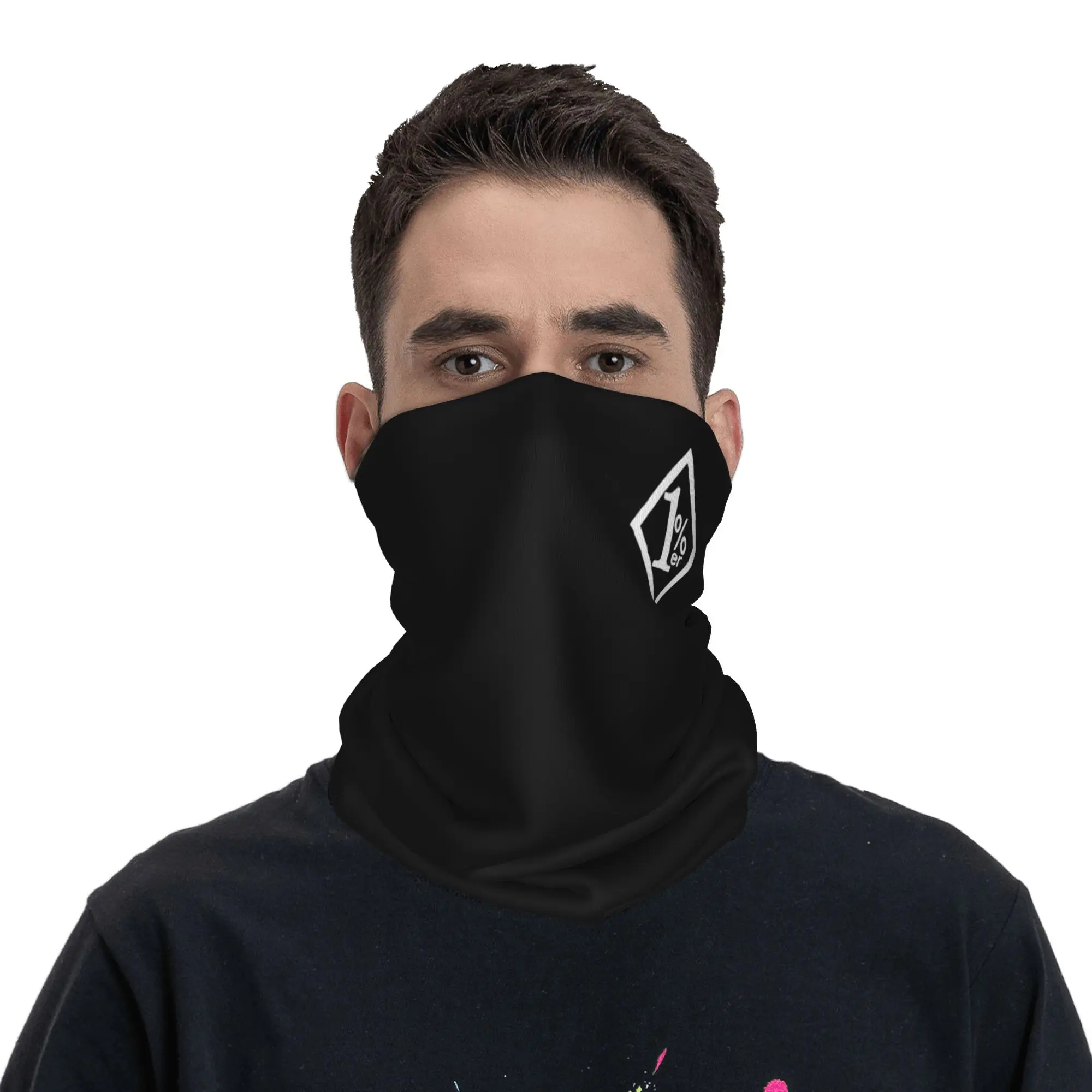 One percenter 1% Bandana Neck Cover Printed Motorcycle Club Biker  Face Scarf Multi-use Cycling Scarf Running Adult All Season