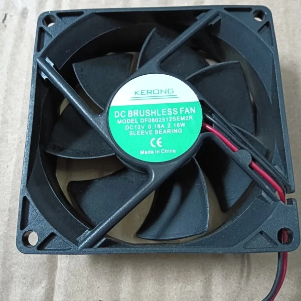KERONG DF0802512SEM2R Ventola di raffreddamento a 2 fili CC 12 V 0,16 A 2,15 W 80x80x25 mm