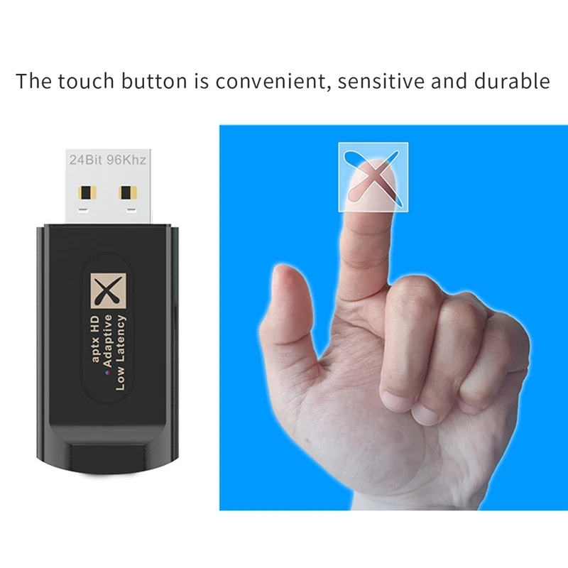 Bluetooth 5.2 Audio Transmitter With Mic QCC3040 24Bit 96Khz KB9P Aptx LL HD Adaptive Low Latency 3.5Mm Aux For TV PC