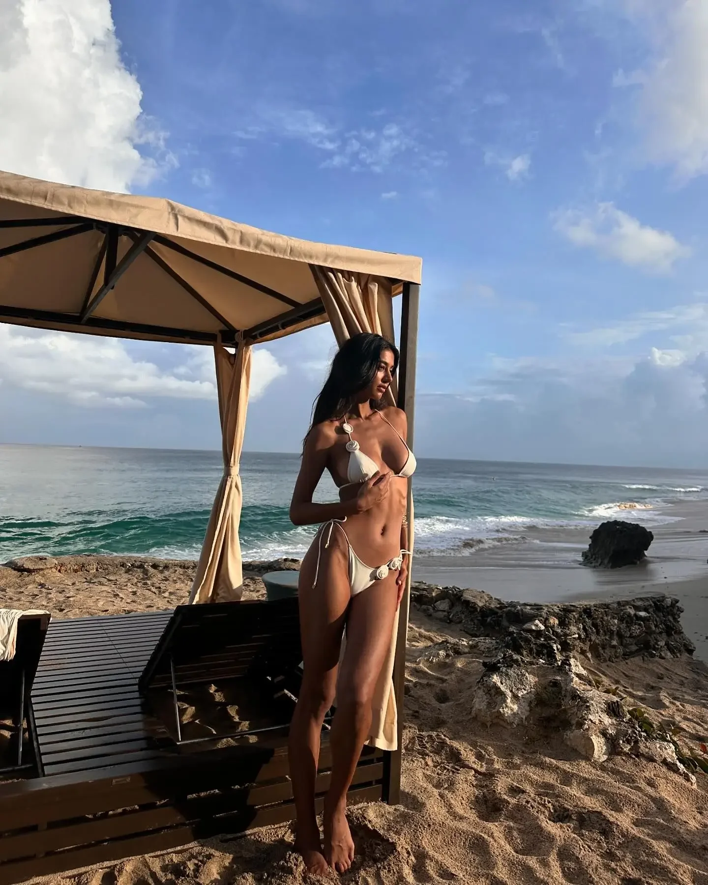 Sexy Flower Bikini With Skirt 3Pcs Set Women Swimsuit Beach Cover Up 2025 Trend Lady Swimwear Holiday Dress Female Clothes