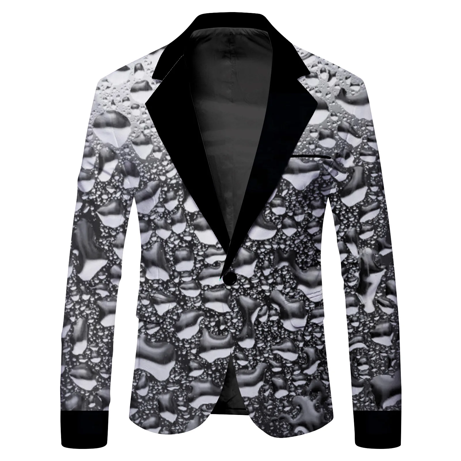 HOO 2024 Men's Fashion Digital Printing blazer Youth Gradient Color Casual Floral     blazer