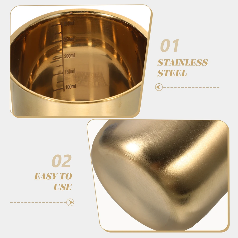 

2 Pcs Stainless Steel Rice Measuring Cup 316 300ml Large Capacity Kitchen Measuring Cup Smooth Edges for Electric