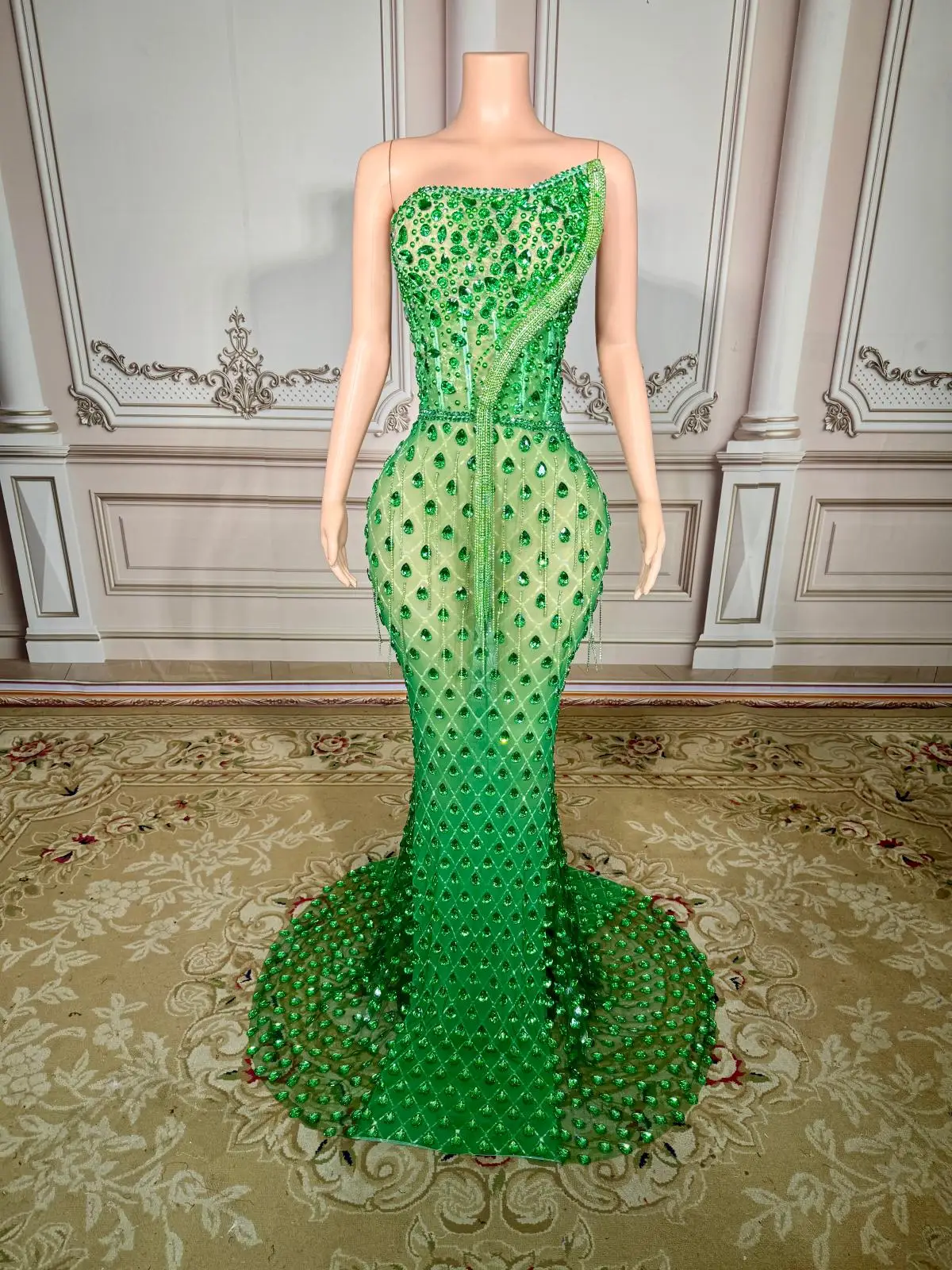 ZD 2025 ใหม่มาถึงผู้หญิงเซ็กซี่Backless Hollow Diamondชุดราตรีชุดราตรีหรูหราฉลองวันเกิดตรงสําหรับชีฟอง