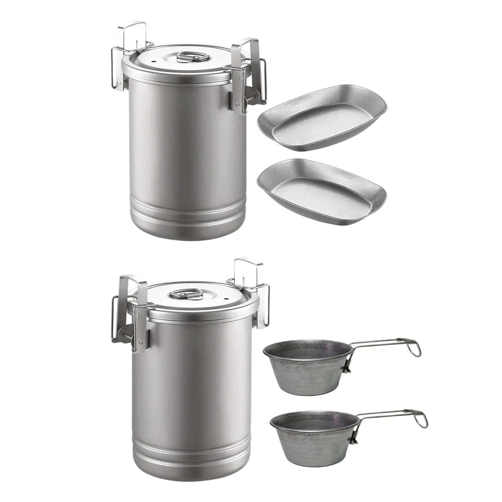 Outdoor Camping Cooking Pot Steaming Pot Easy Carrying Stainless Steel Rice