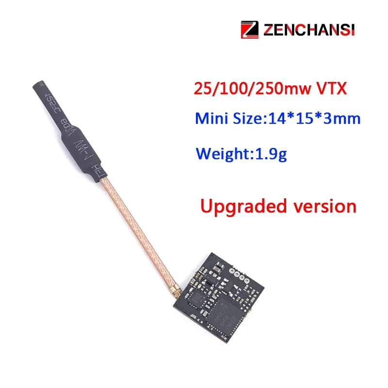 Upgraded version e7082VM 5.8G 40CH 25/100mW Adjustable FPV Transmitter Support Smartaudio Betaflight Cleanflight OSD