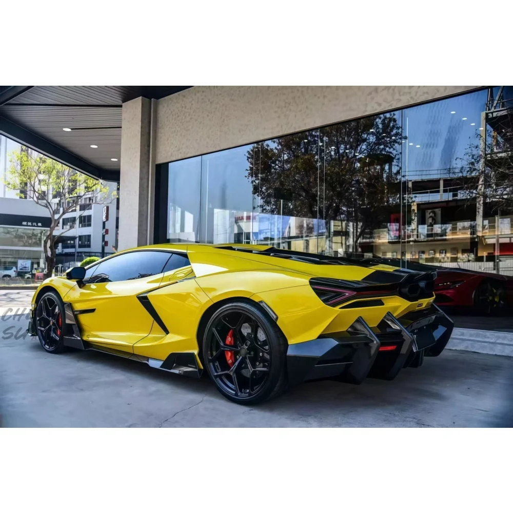 Hot Pressed Dry Carbon Fiber MSY Style Front and Rear Lip Side Skirts Tail Wing Hood Kit Suitable for Lamborghini Revuelto