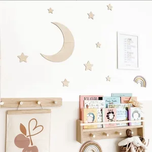 İskandinav tarzı duvar dekorasyonu çocuk odası-ay-yıldız-duvar asılı dekorasyon sahne odanızı dekore etmek 6 Büyük satış paneli-ay - №4