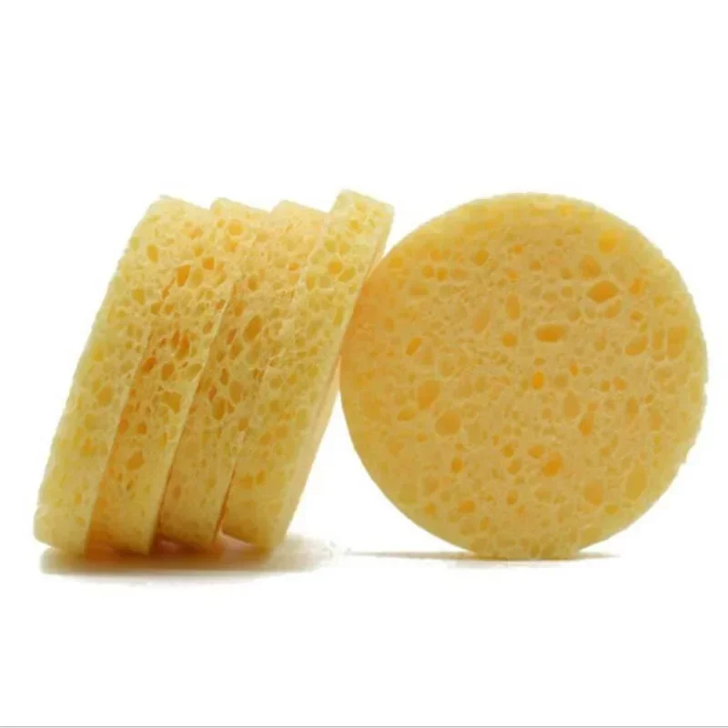 1pcs Natural Wood Pulp Sponge Cellulose Compress Cosmetic Puff Facial Washing Sponge Face Care Cleansing Makeup Remover Tools 4.