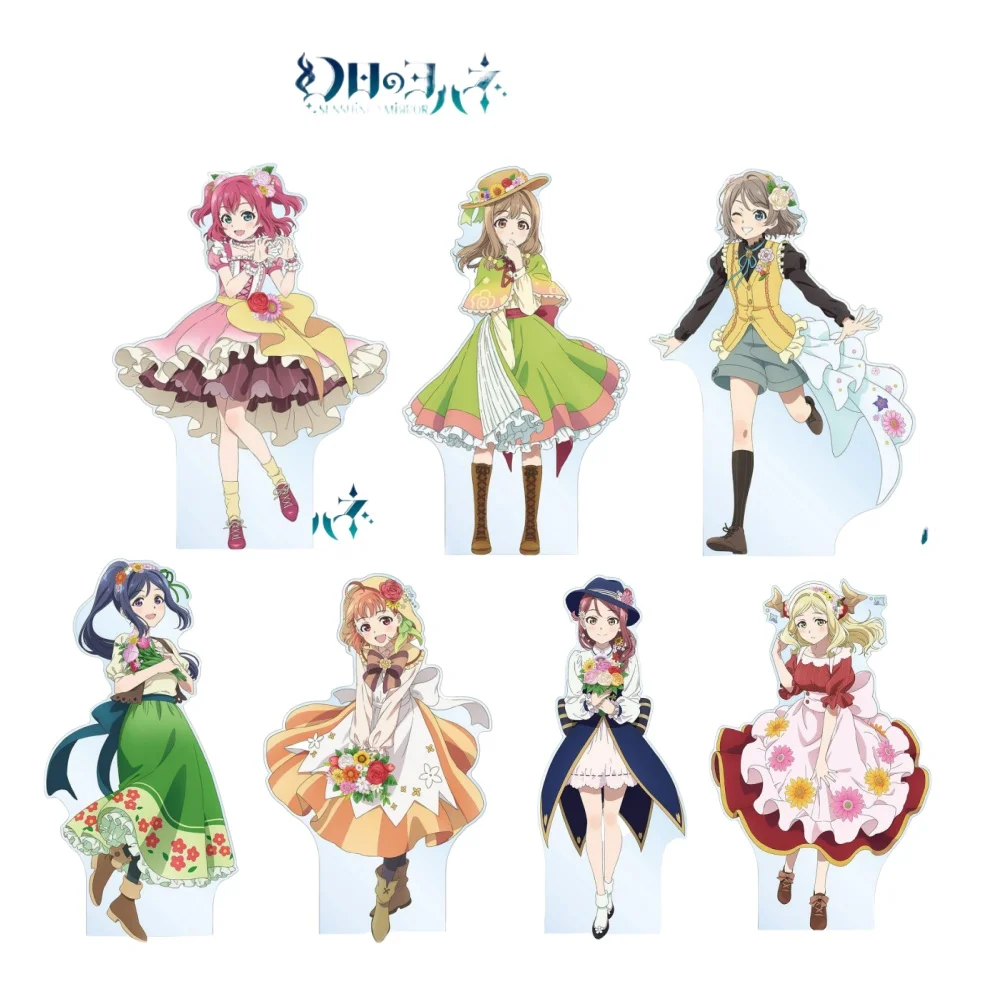Charm Anime Love Live, regalos para fanáticos Soporte acrílico Superstar Q Edition, figura HD de 15cm, colección de falda bonita Shibuya Kanon