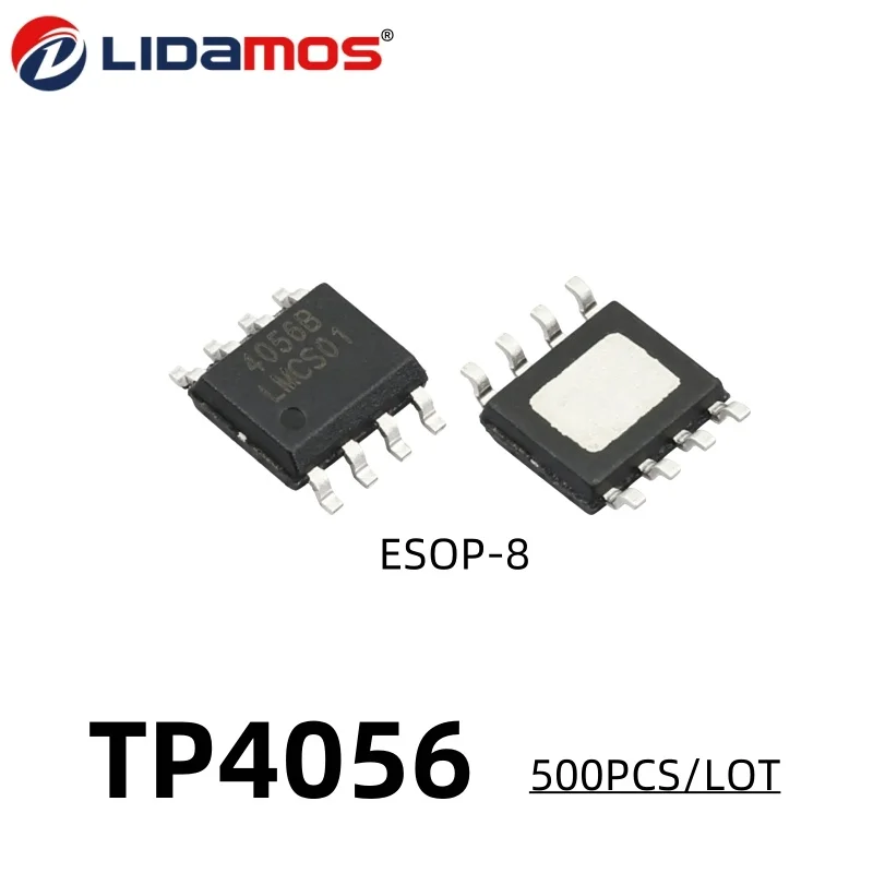 TP4056EDTR ESOP-8 Lithium Battery Charger IC 1A Output 4.5V-6V Input Single Cell Li-ion Charging Chip 500PCS/LOT Optional In Sto