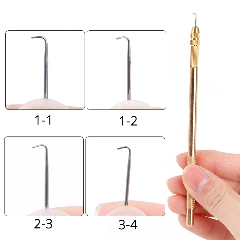 Ventilating Needle For Wig Making Brass Ventilating Holder And 4 Different Size Stainless Steel Needles Wig Making Kit Beginners