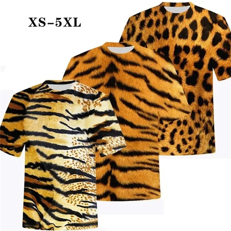 T-shirt da uomo e da donna di nuova moda 3d Animal Lion Tiger Leopard Leopard Print Tiger Clothes Casual Shirs Top a maniche corte