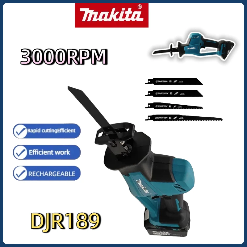 

Makita DJR189 Brushless Cordless Electric Reciprocating Saw Rechargeable Wood Metal Cutting Saw Portable Saw Power Tool 18V