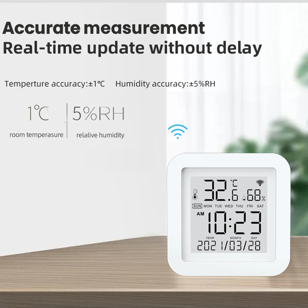 Tuya WiFi Vochtigheid Temperatuursensor LCD-scherm voor IoT Smart Home Smartlife Digitale Hygrometer Thermometer Datalogger