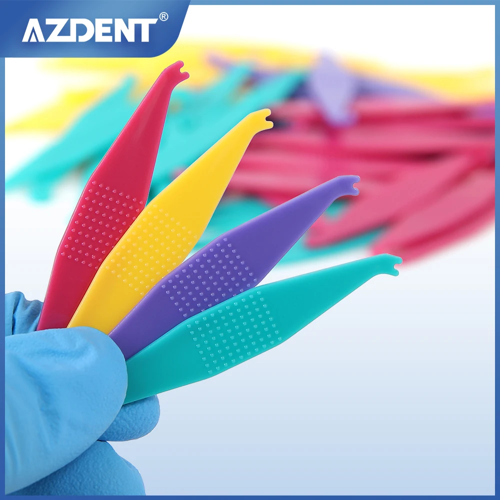 50PCS AZDENT Dental Orthodontic Elastic Rubber Band Placer Assorted Colors for Brackets Braces