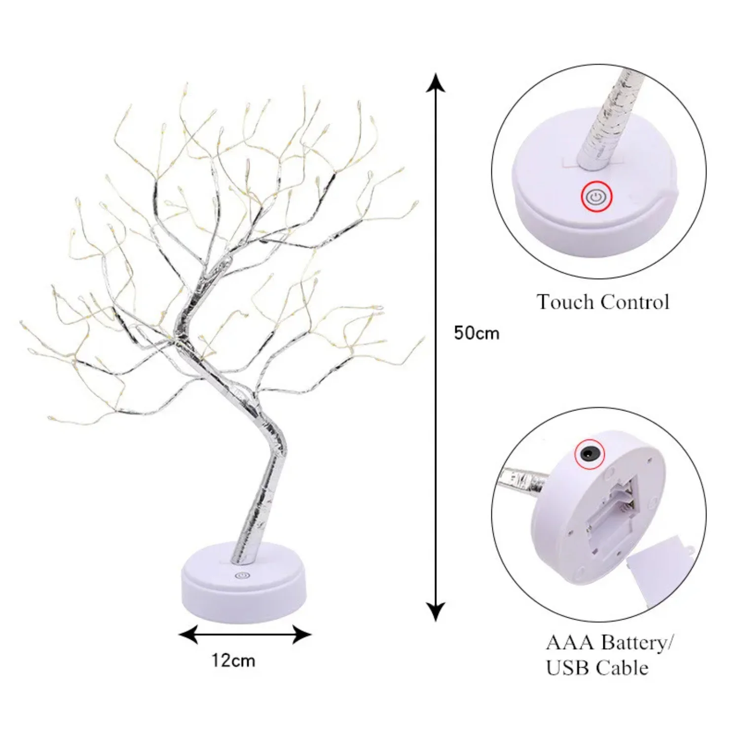 

LED Tree Night Light Ramadan Decoration USB/Battery Swtich Fairy Christmas Tree Light Lamp Bedroom Decor Party Holiday