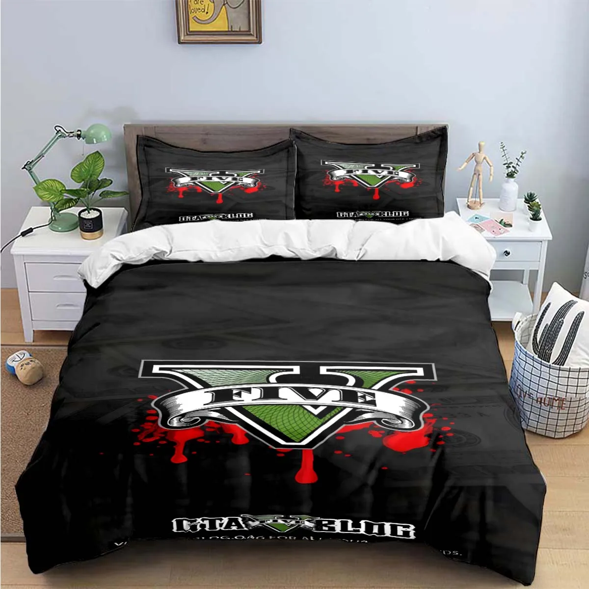 Fashion Classic Exciting Game G-GTA Print Bedding Sets Bed Supplies Set Duvet Cover Bed Comforter Set Bedding Set Luxury Gift