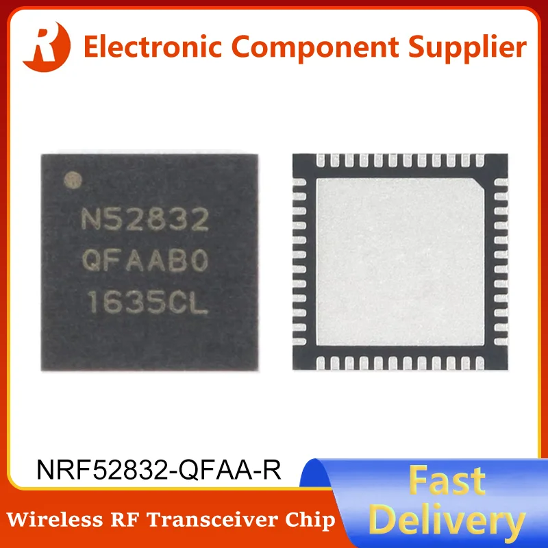 5Pcs NRF52832-QFAA-R QFN-48 NRF52832 QFN48 NRF528 Brand New Original 2.4GHz Wireless RF Transceiver Chip BLE5 in Stock