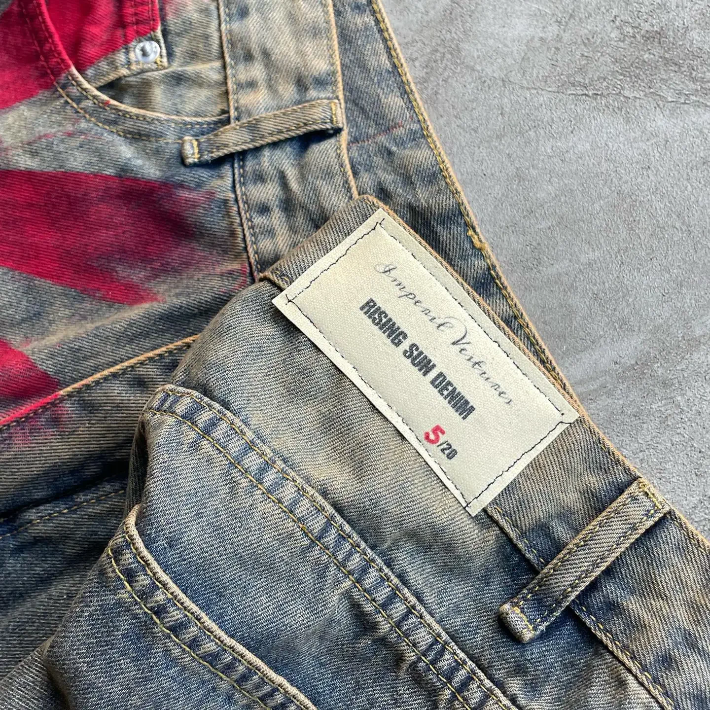 Jean Baggy Délavé à Imprimé Rouge et Gris pour Homme et Femme, Pantalon de Skateboard Gothique, Harajuku, Vintage, Vêtements de Rue, Jambes Larges, Mode Y2K