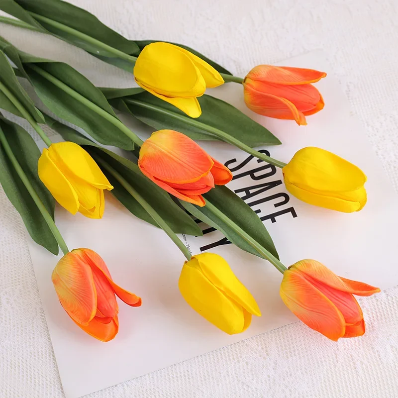 

7pcs Artificial Tulips Fake Plants Thanksgiving Home Decor Garden Outdoor Supplies Wedding Decoration Simulation Tulip Bouquet