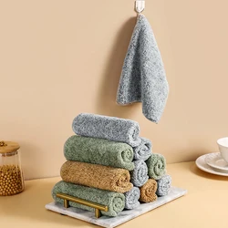 Bamboo Charcoal Fiber Cleaning Cloth Rags Water Absorption Non-Stick Oil Washing Kitchen Towel Household Cleaning Wiping Tools