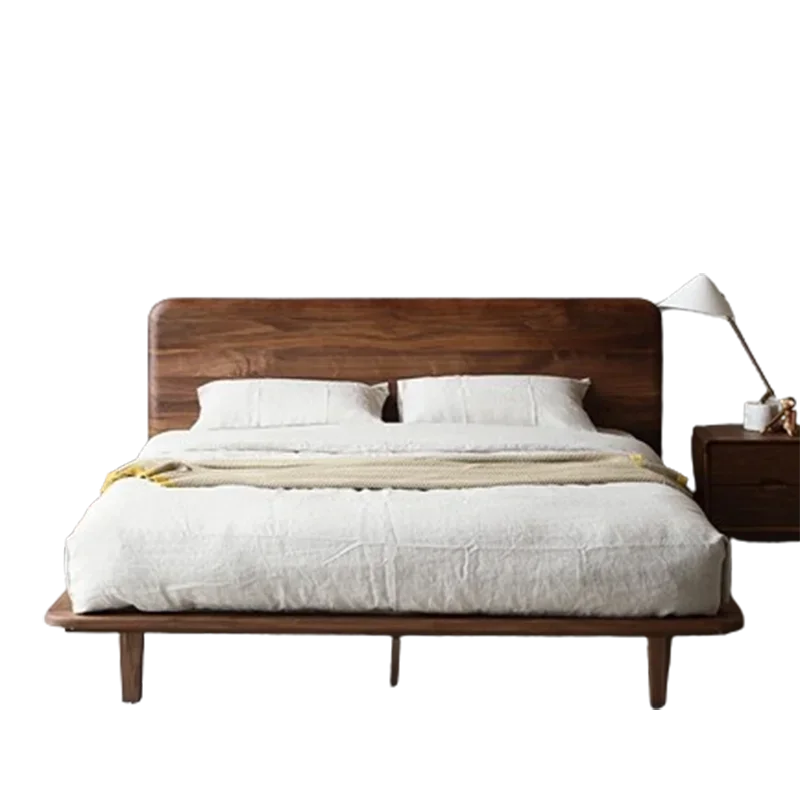 High End Wood Double Bed Bedroom Waterproof Luxury Headboard Luxury Twin Beds Queen Modern Wooden Camas De Dormitorio Furniture