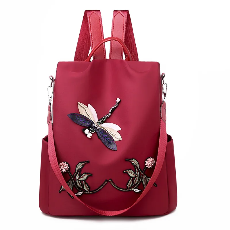 Oxford fabric waterproof single-shoulder bag with embroidered dragon pattern - Chinese style outdoor large-capacity travel bag
