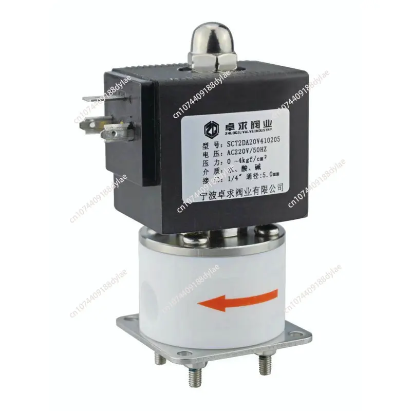 PTFE solenoid valve, corrosion-resistant solenoid valve, strong acid and alkali