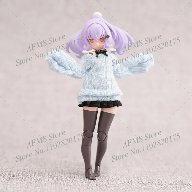 1/12 Scale Mobile Suit Girl Long Sleeved Knitted Sweater Mini Pleated Skirt Set For 6Inch Women Soldier Action Figure Soldier
