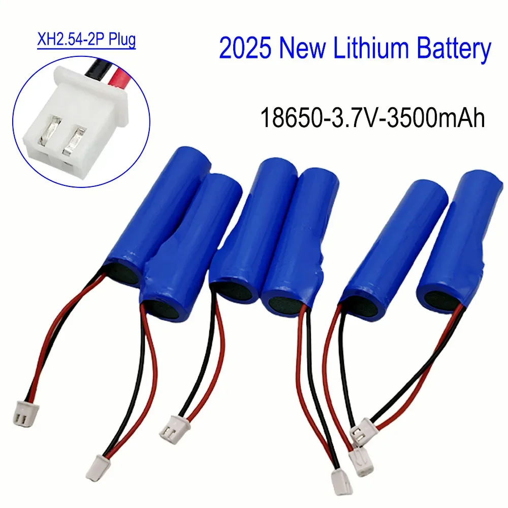 

XH2.54-2P Plug 3.7V 18650 3500mah Li-ion Battery for Flashlight Bluetooth Speaker Hair Clipper Led Light Toy Car PCB Protection