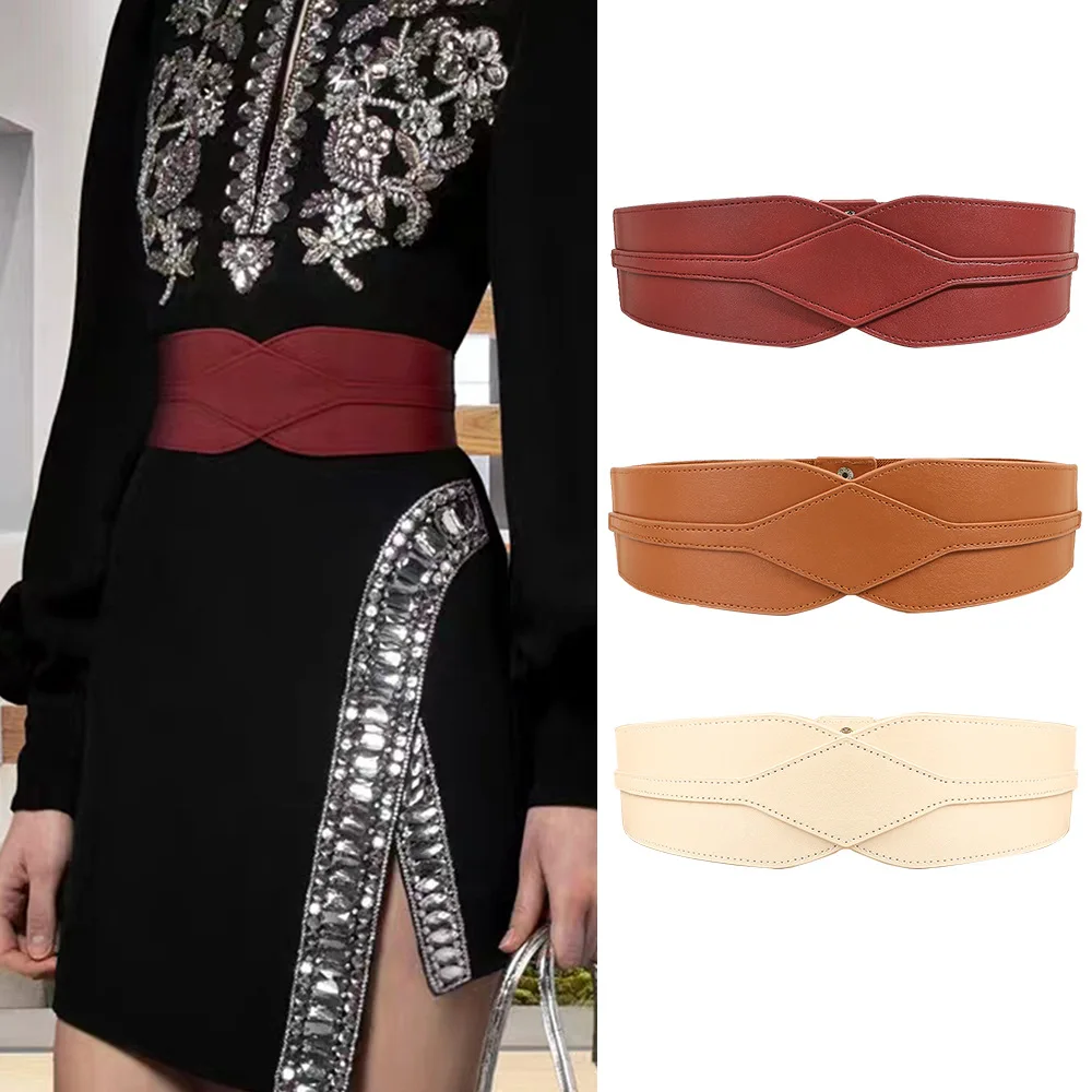 

Plus Size Corset Belt Female Designer Belts For Women Dresses Wide Stretch Cummerbunds Elastic Ceinture Femme Big Waistband