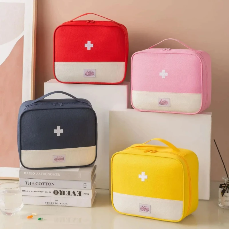 

Portable Medicine Bag Home Large Capacity Travel Medical Bag Home Medicine Storage Bag Set Portable Outdoor First Aid Kit Red