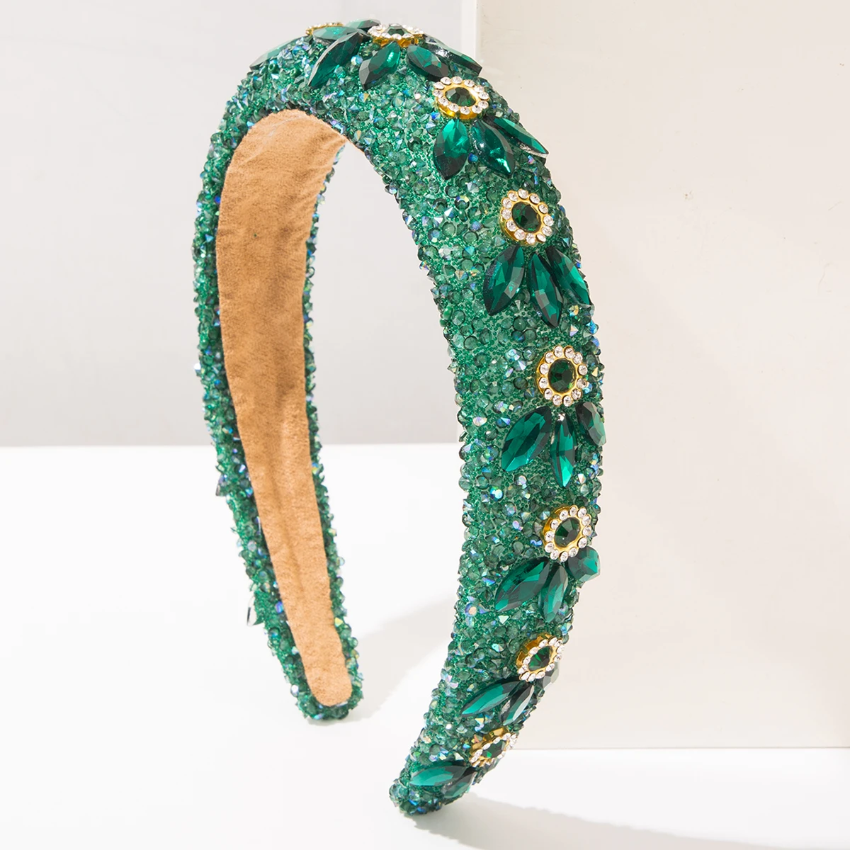 European And American Retro Baroque Style Set With Glass Diamonds, Wide Edge Headband, High-End And Versatile Hair Accessory
