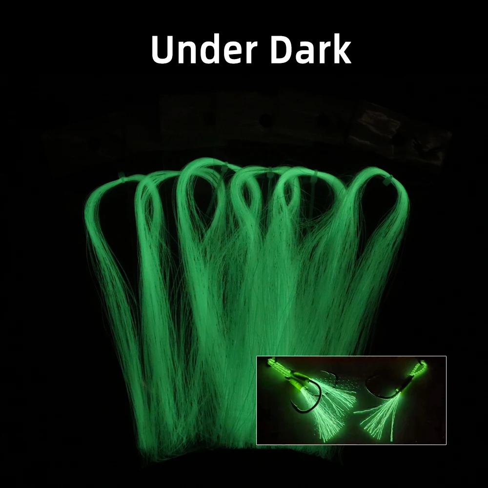 Ellv Kail Memancing, 2 Pak 0.37Mm Flashabou Berkilau Bahan Pengikat Bercahaya untuk Air Asin