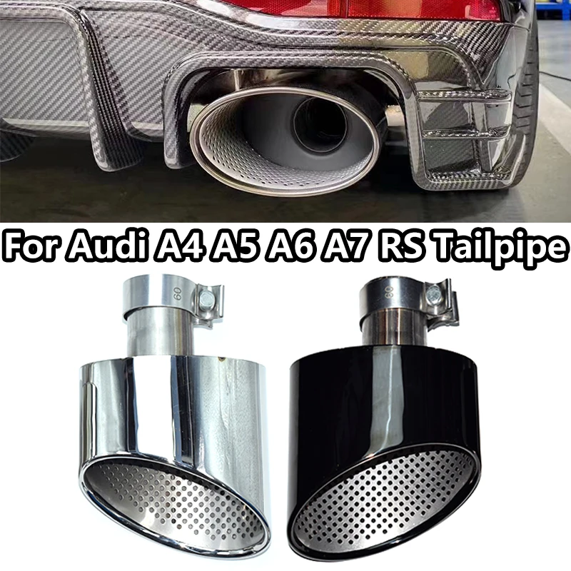 

Stainless steel muffler For Audi A4 A5 A6 A7 exhaust upgrade RS4 RS5 RS6 RS7 black tailpipe nozzle tip exhaust head