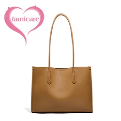 Borsa Tote classica da donna in pelle divisa borsa a tracolla per la spesa da pendolare femminile di grande capacità borse da donna semplici in tinta unita novità