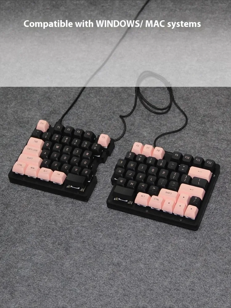 DEBROGLIE DB783C Split Mechaniczna klawiatura Ergonomia Przewodowa klawiatura do gier Hot Swap Dostosowana klawiatura do gier PC Gamer Akcesoria biurowe