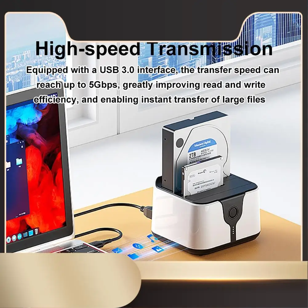 

Двухъядерная док-станция для жесткого диска, автономная клон одним щелчком мыши, док-станция SATA-USB 3.0 для жесткого диска 2,5/3,5 дюймов SSD HDD-N36R