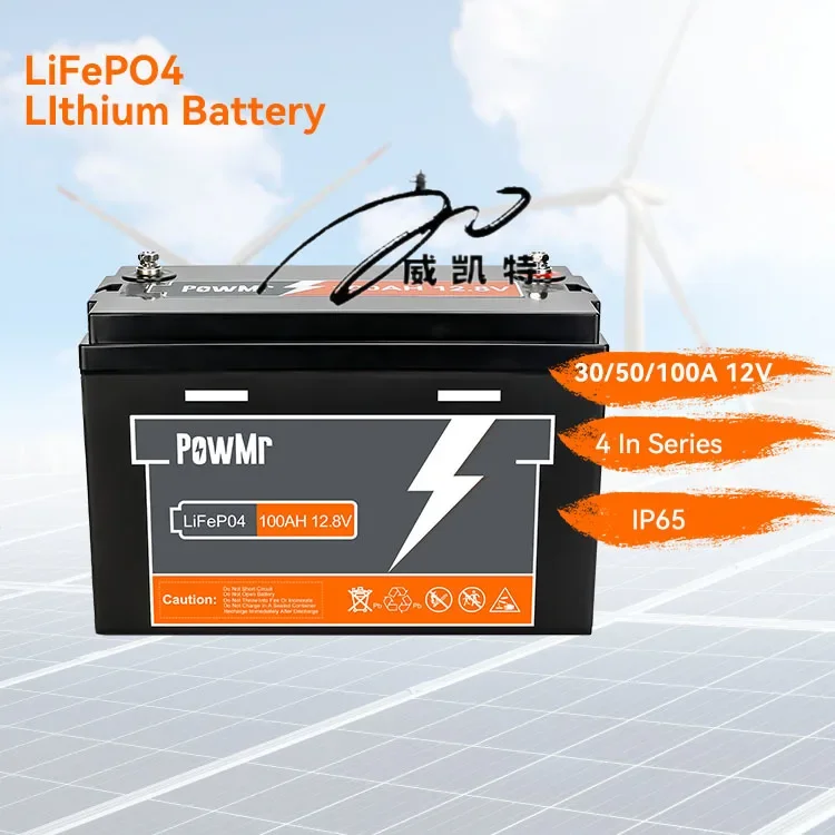 PowMr Lithium Battery 30A 50A 100A 12.8V LiFePO4 Energy Storage Battery for Home Energy Storage System