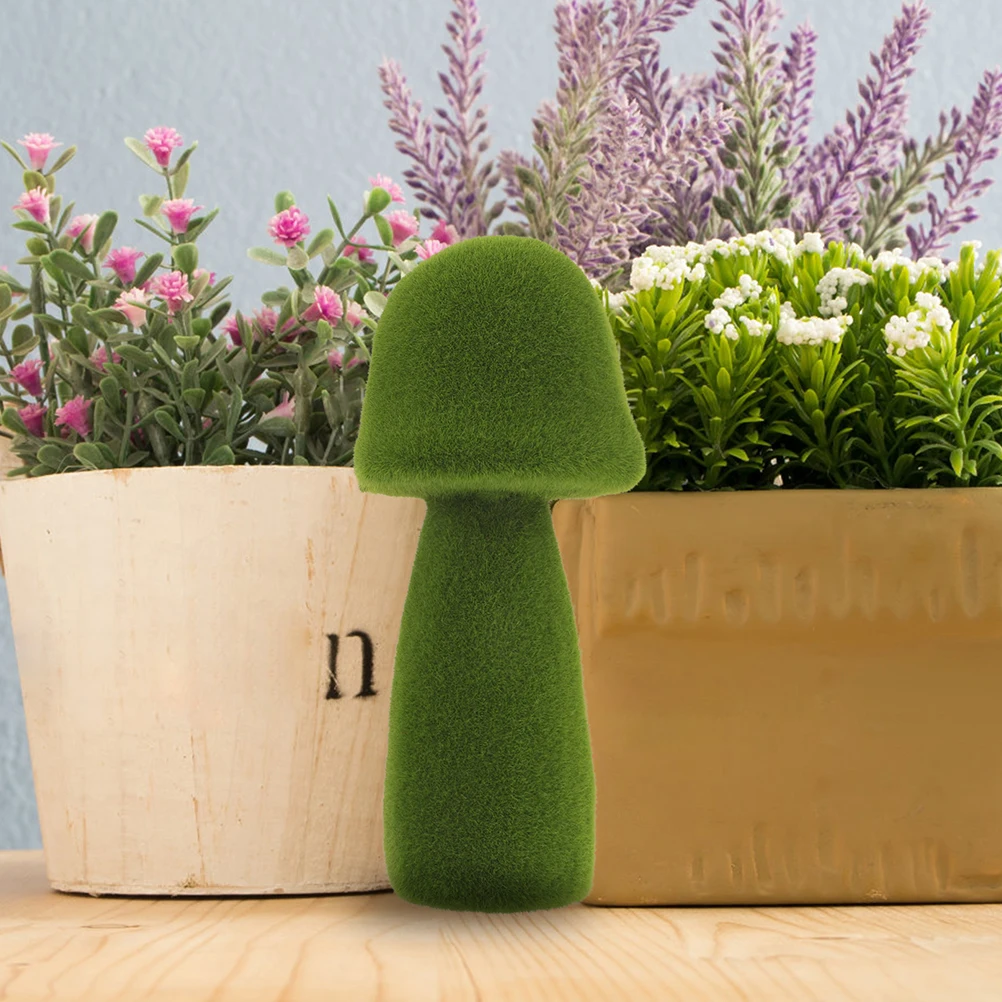 

Simulated Moss Mushroom Decoration Medium Green 38cm Wedding Mall Hotel Window naments Garden Lawn Party Outdoor Decor Fake