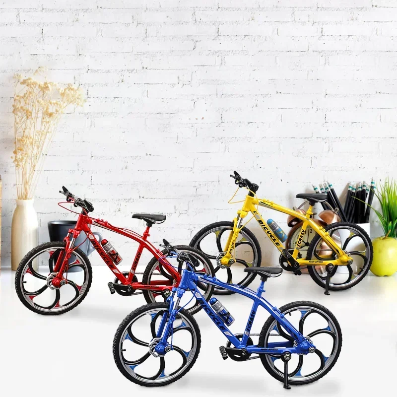 1:10 Mini Model Alloy Bicycle toy Finger Mountain bike Pocket Diecast simulation Metal Racing Fun Collection Toys for children