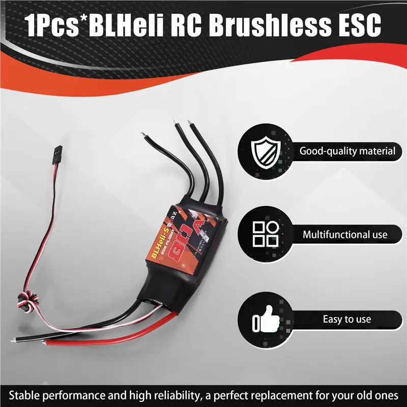 

Blheli RC Brushless ESC 80A Electric Speed Controller For Quadcopter FPV Drone Fixed Wing Multi-Axis Aircraft Models