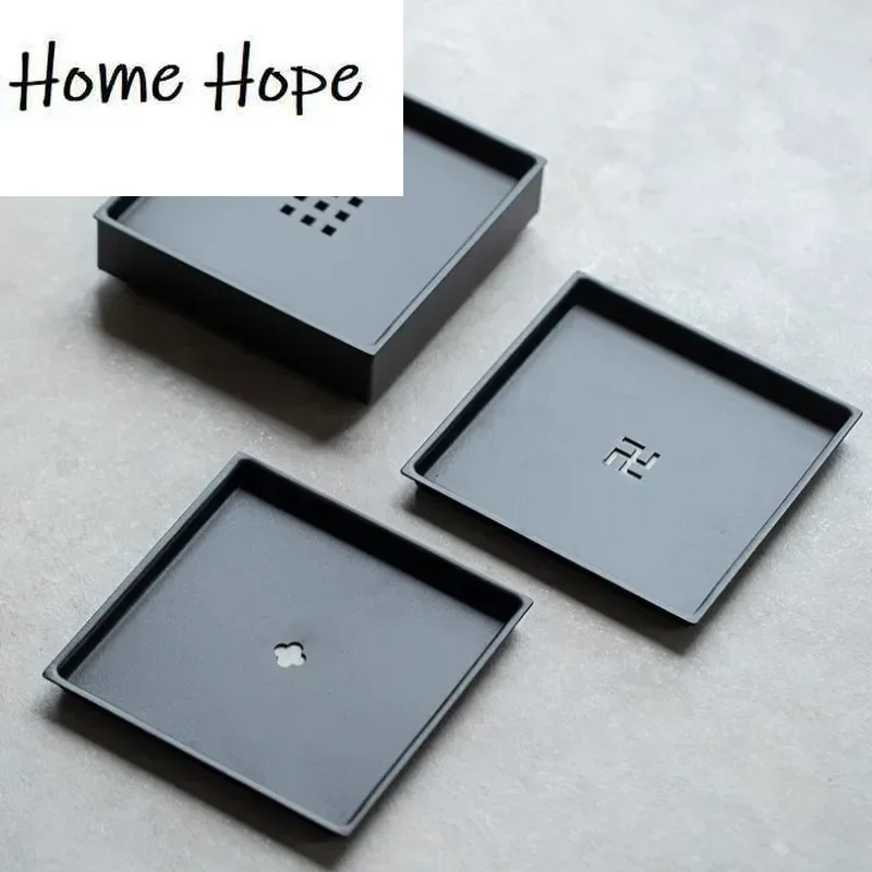 Железный квадратный держатель для слива кастрюли, подшипник, эстетический держатель для кастрюли Zisha, основание для хранения воды, стол для сухого заваривания, поднос для чая, китайский чайный сервиз кунг-фу